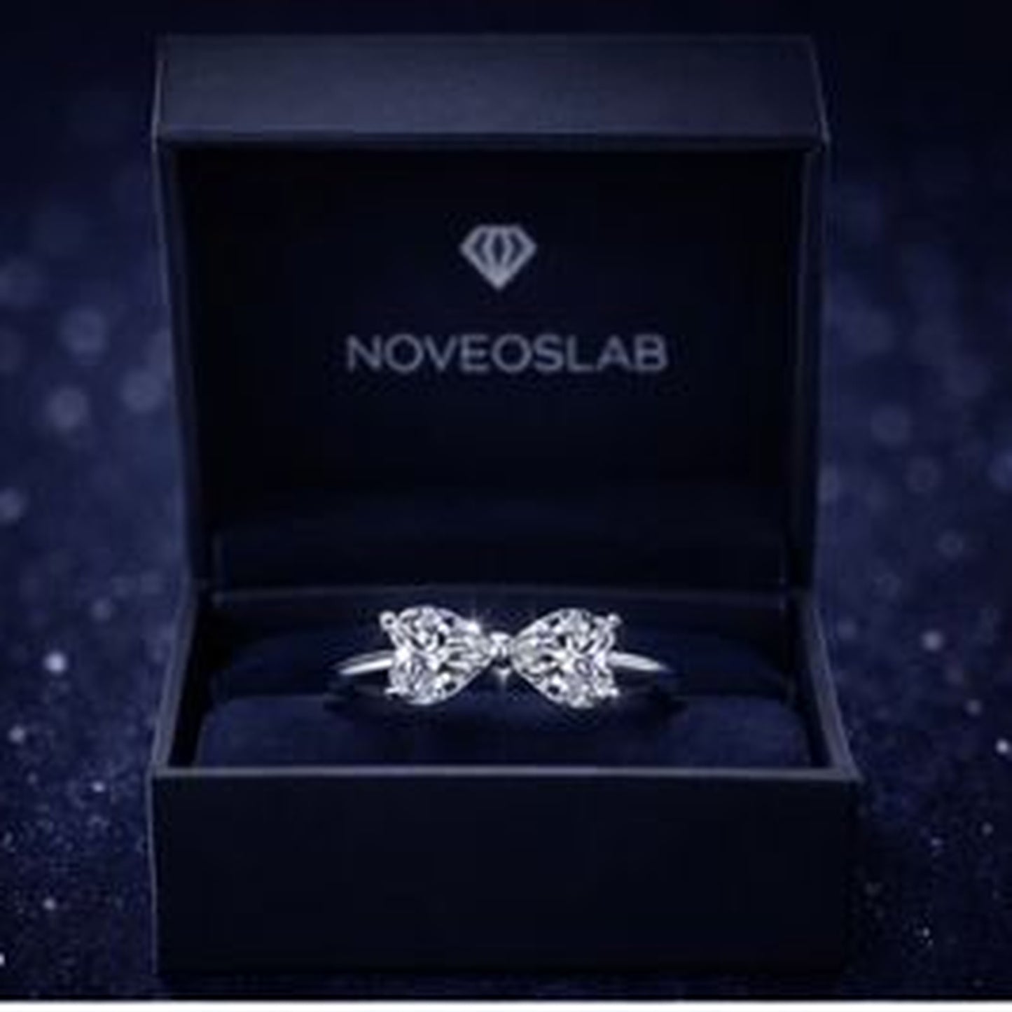 Moissanite Heart Bow Ring – 1.6 CT Total Lab-Made Luxury • Born in Paris