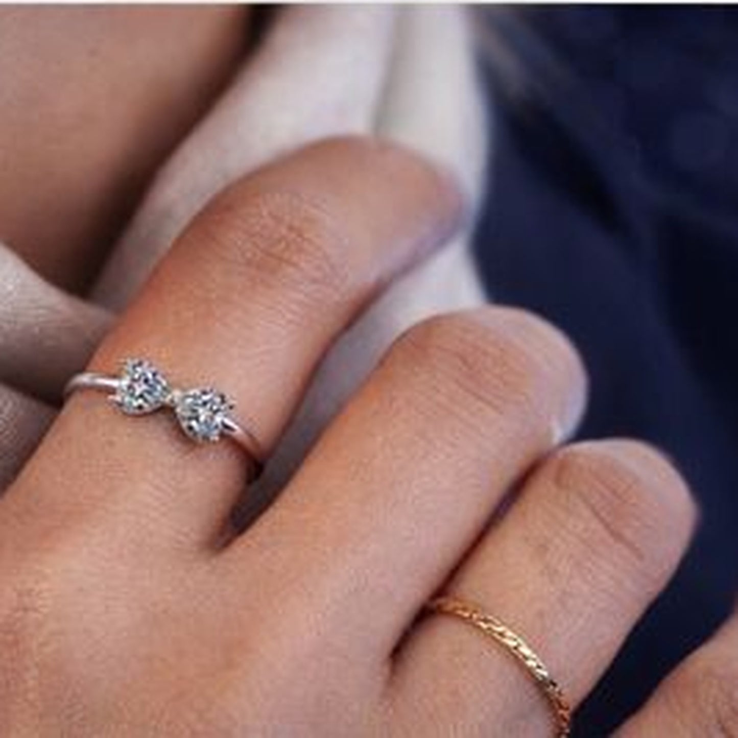 Moissanite Heart Bow Ring – 1.6 CT Total Lab-Made Luxury • Born in Paris